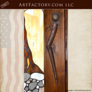 custom aspen branch door pull on craftsman Gamble House door